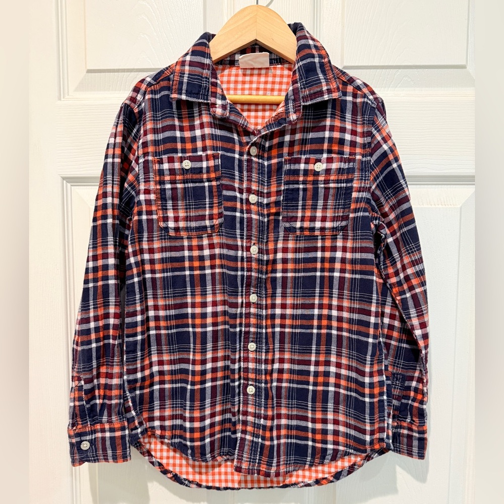 Crazy8 Boys Plaid Button Up Size M(7/8)